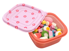 Pink Flower Candy Salad Container